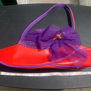 Rare, Red Hat Society Vibrant Red and Purple Shoulder Bag